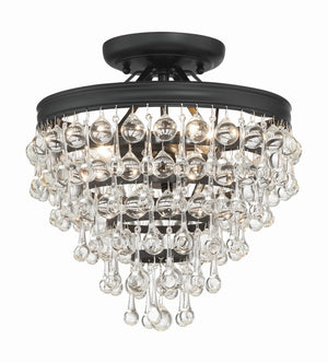 Crystorama - 130-MK_CEILING - Three Light Semi Flush Mount - Calypso - Matte Black