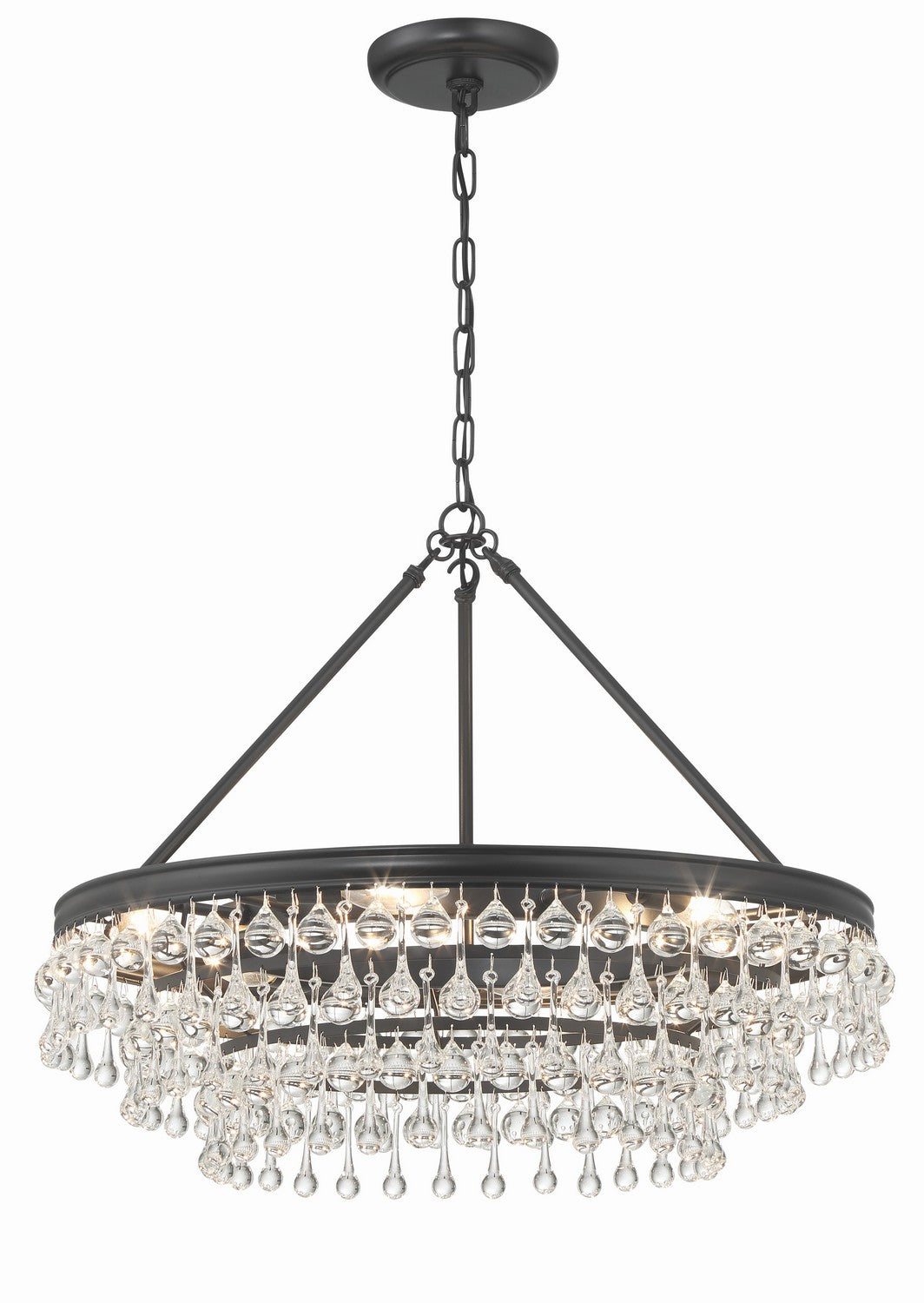 Crystorama - 237-MK - Six Light Chandelier - Calypso - Matte Black