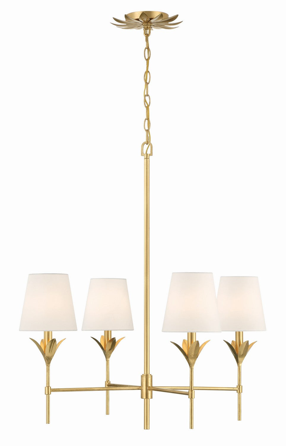 Crystorama - 534-GA - Four Light Chandelier - Broche - Antique Gold