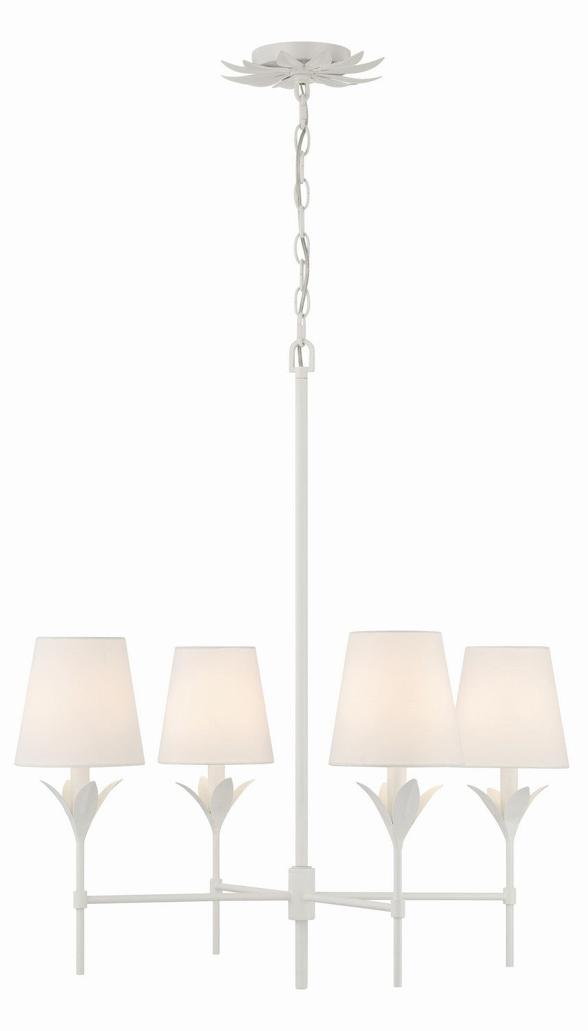 Crystorama - 534-MT - Four Light Chandelier - Broche - Matte White