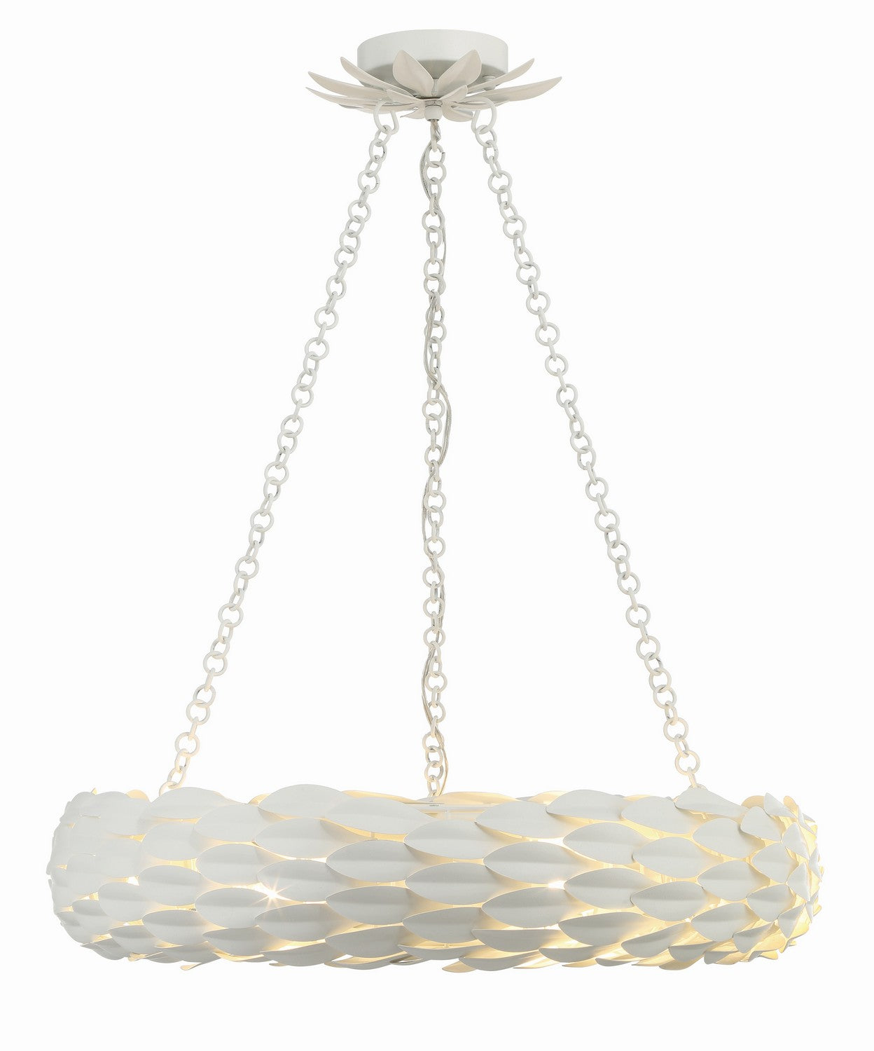 Crystorama - 536-MT - Six Light Pendant - Broche - Matte White