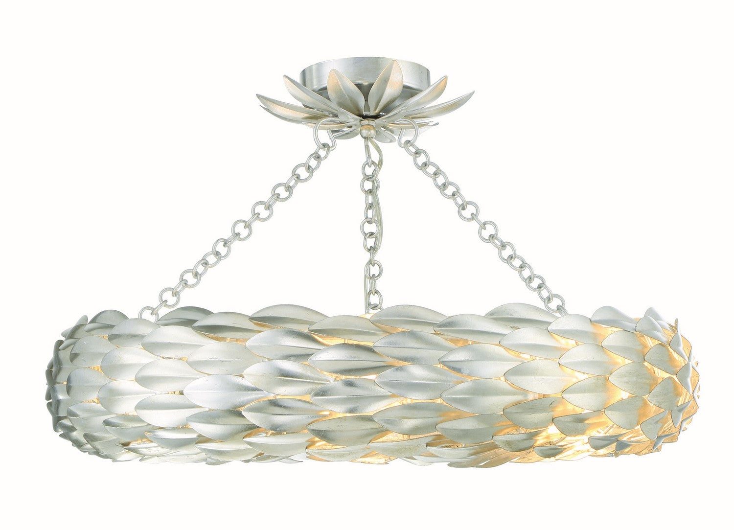 Crystorama - 536-SA_CEILING - Six Light Semi Flush Mount - Broche - Antique Silver