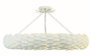 Crystorama - 538-MT_CEILING - Eight Light Semi Flush Mount - Broche - Matte White