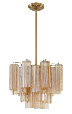 Crystorama - ADD-300-AG-AM - Four Light Chandelier - Addis - Aged Brass