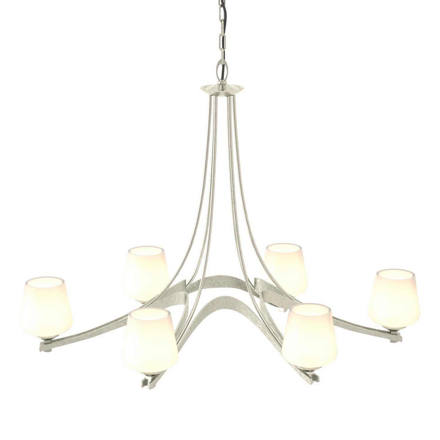 Hubbardton Forge - 104106-SKT-85-GG0236 - Six Light Chandelier - Ribbon - Sterling