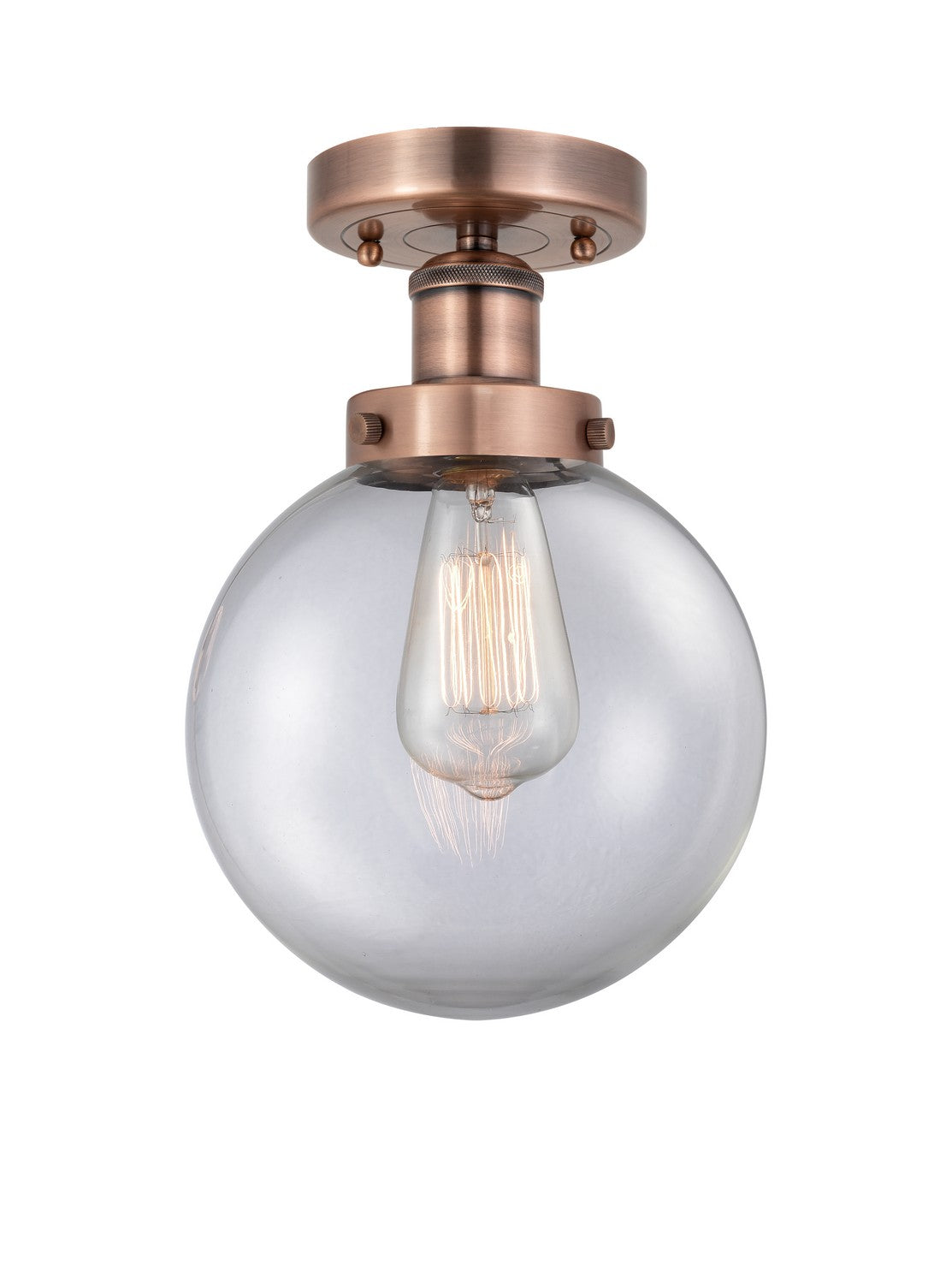 Innovations - 616-1F-AC-G202-8 - One Light Semi-Flush Mount - Edison - Antique Copper