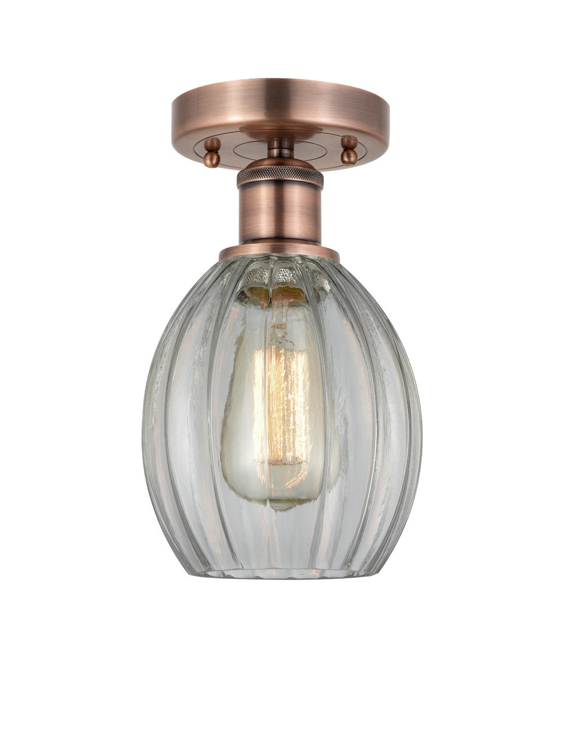 Innovations - 616-1F-AC-G82 - One Light Semi-Flush Mount - Edison - Antique Copper