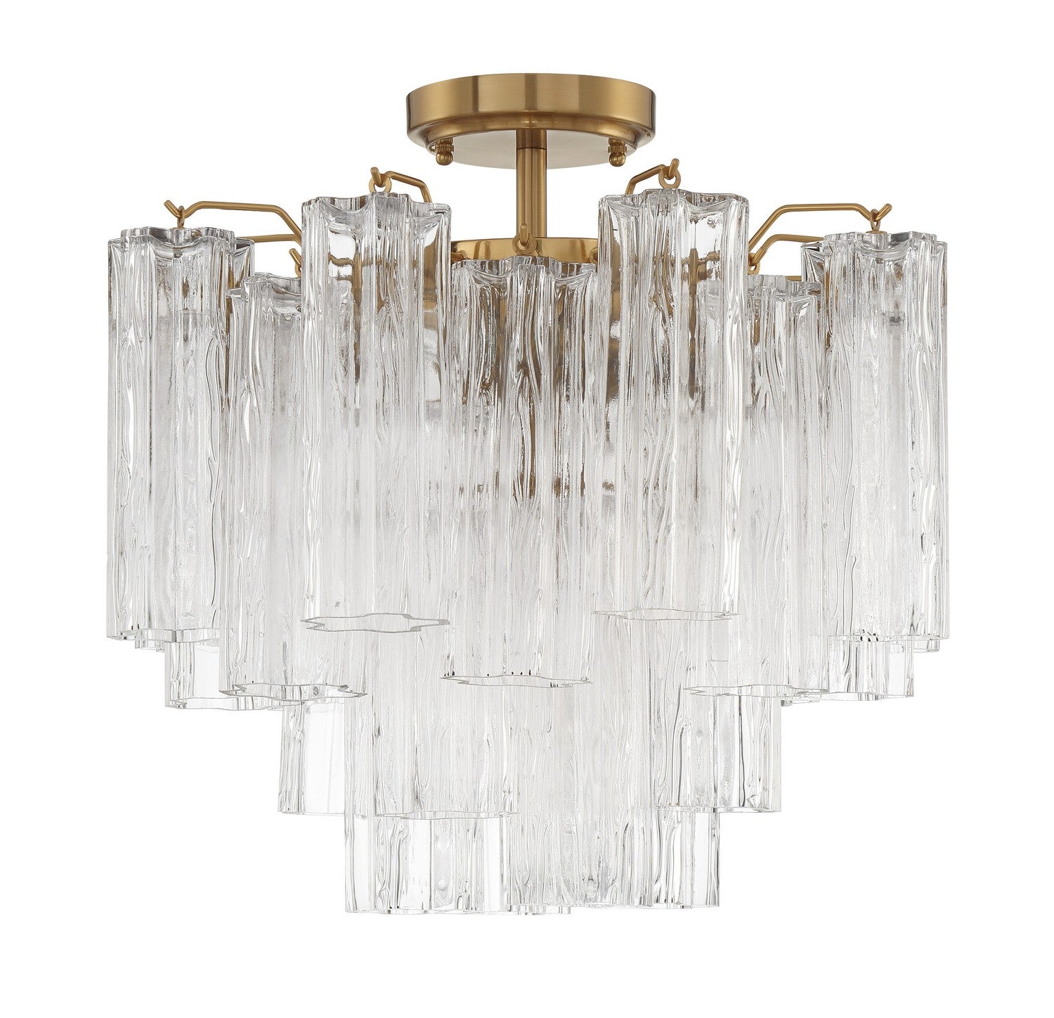 Crystorama - ADD-300-AG-CL_CEILING - Four Light Semi Flush Mount - Addis - Aged Brass