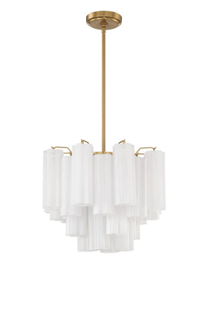 Crystorama - ADD-300-AG-WH - Four Light Chandelier - Addis - Aged Brass