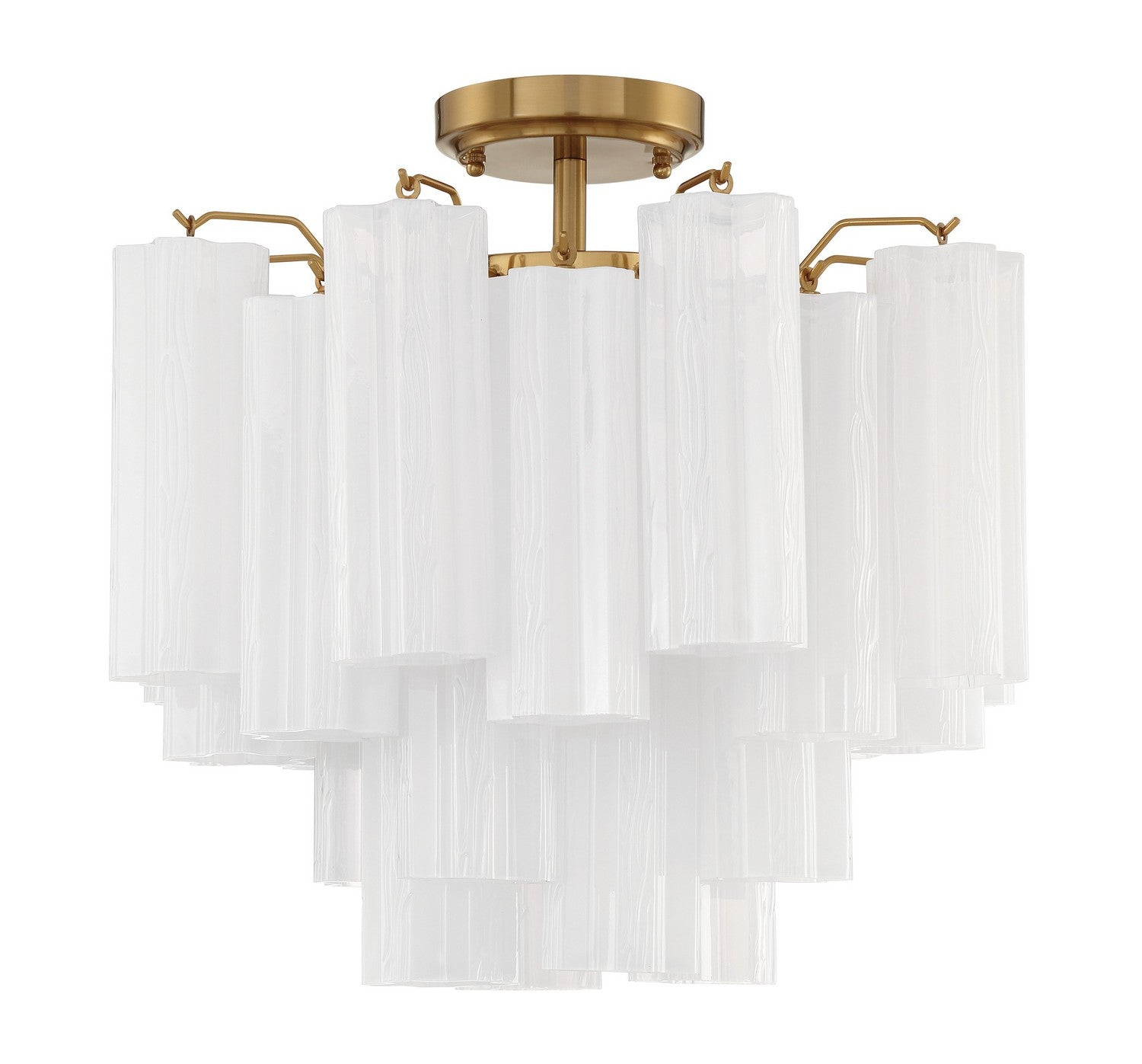 Crystorama - ADD-300-AG-WH_CEILING - Four Light Semi Flush Mount - Addis - Aged Brass