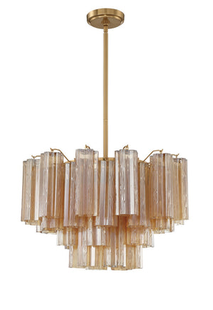 Crystorama - ADD-308-AG-AM - Nine Light Chandelier - Addis - Aged Brass