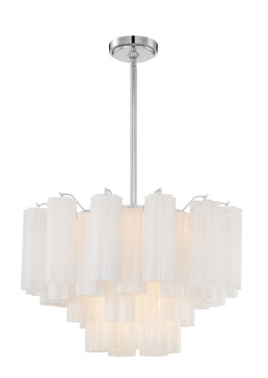 Crystorama - ADD-308-CH-WH - Nine Light Chandelier - Addis - Polished Chrome