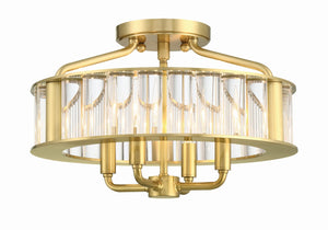 Crystorama - FAR-6000-AG - Four Light Semi Flush Mount - Farris - Aged Brass