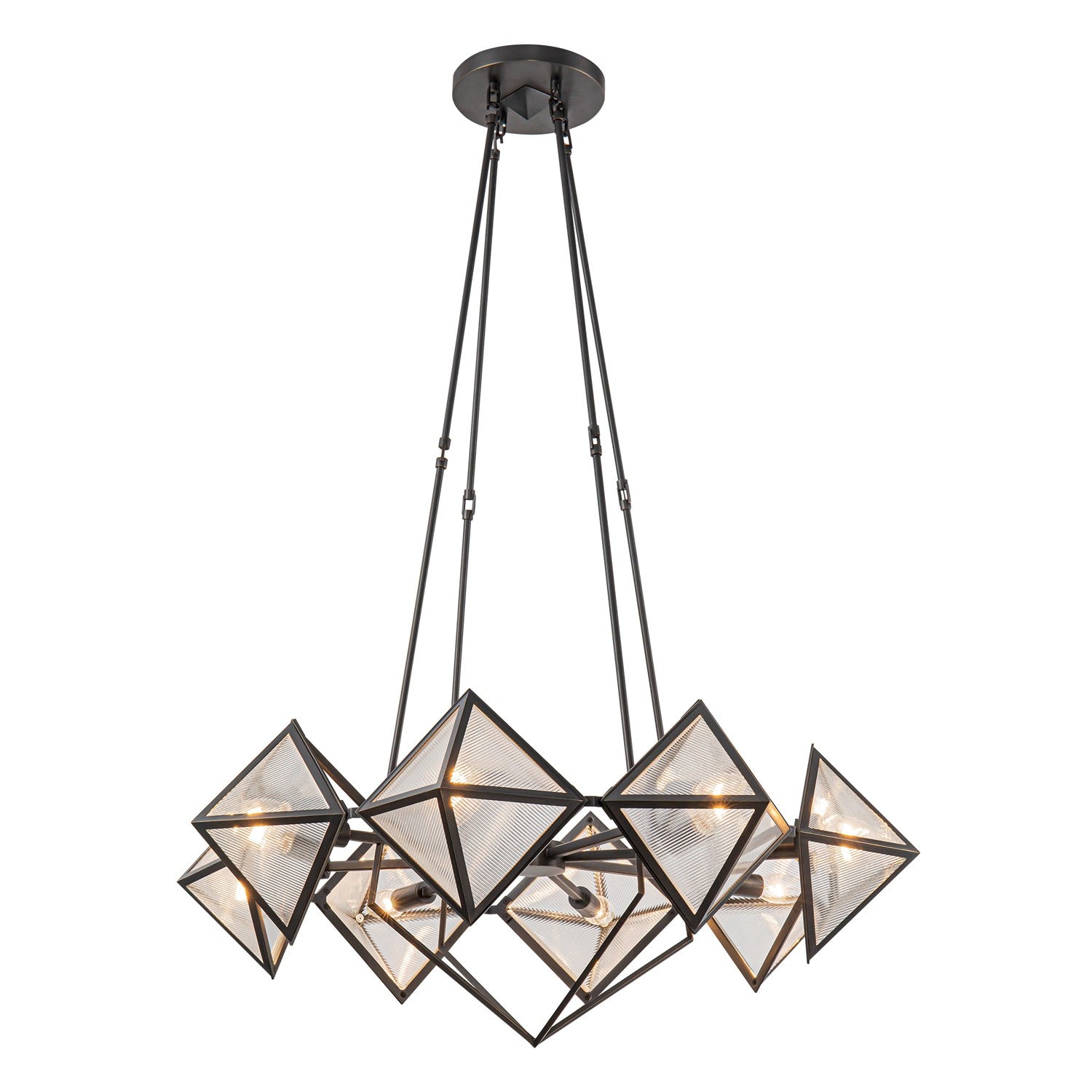 Alora - CH332830UBCR - Eight Light Chandelier - Cairo - Ribbed Glass/Urban Bronze