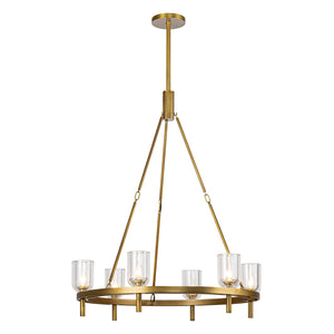 Alora - CH338632VBCC - Six Light Chandelier - Lucian - Clear Crystal/Vintage Brass