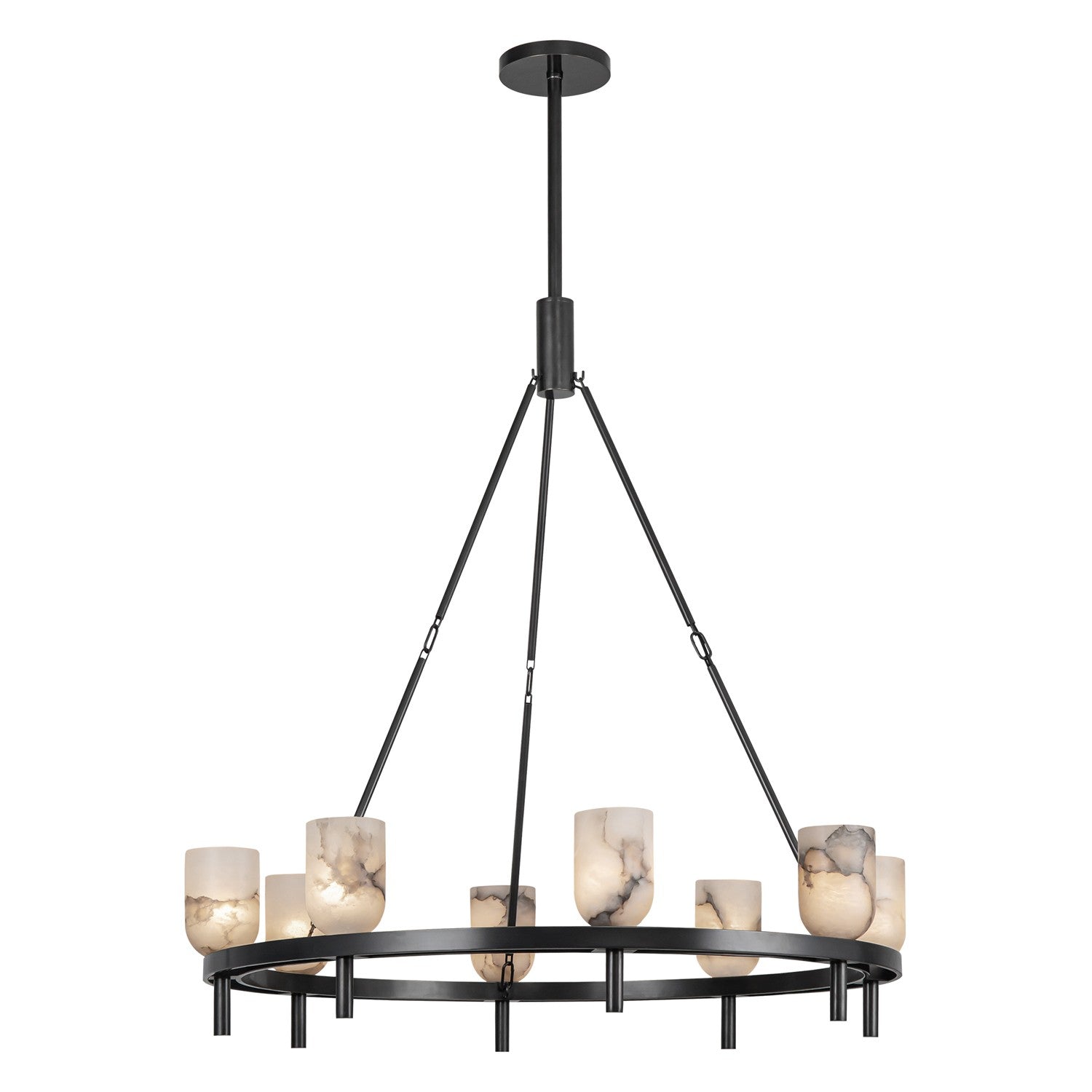 Alora - CH338836UBAR - Eight Light Chandelier - Lucian - Urban Bronze/Alabaster