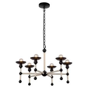 Alora - CH343625MBCN - Six Light Chandelier - Nadine - Matte Black/Cotton