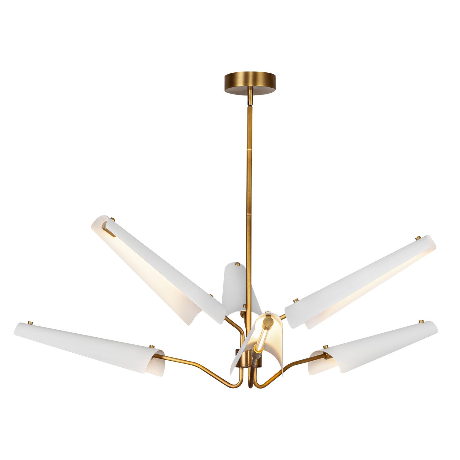 Alora - CH347646MWVB - LED Chandelier - Osorio - Matte White/Vintage Brass