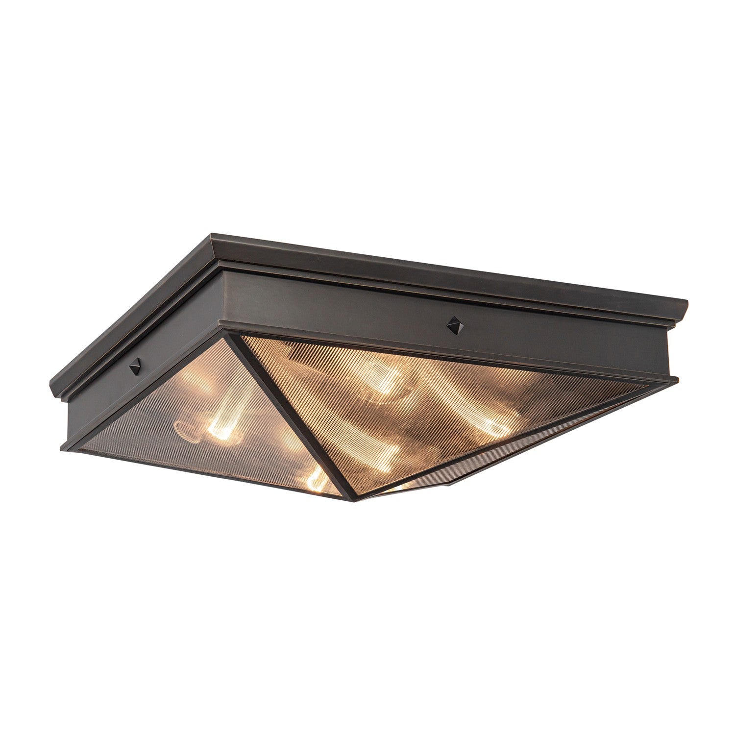 Alora - FM332919UBCR - Four Light Flush Mount - Cairo - Ribbed Glass/Urban Bronze