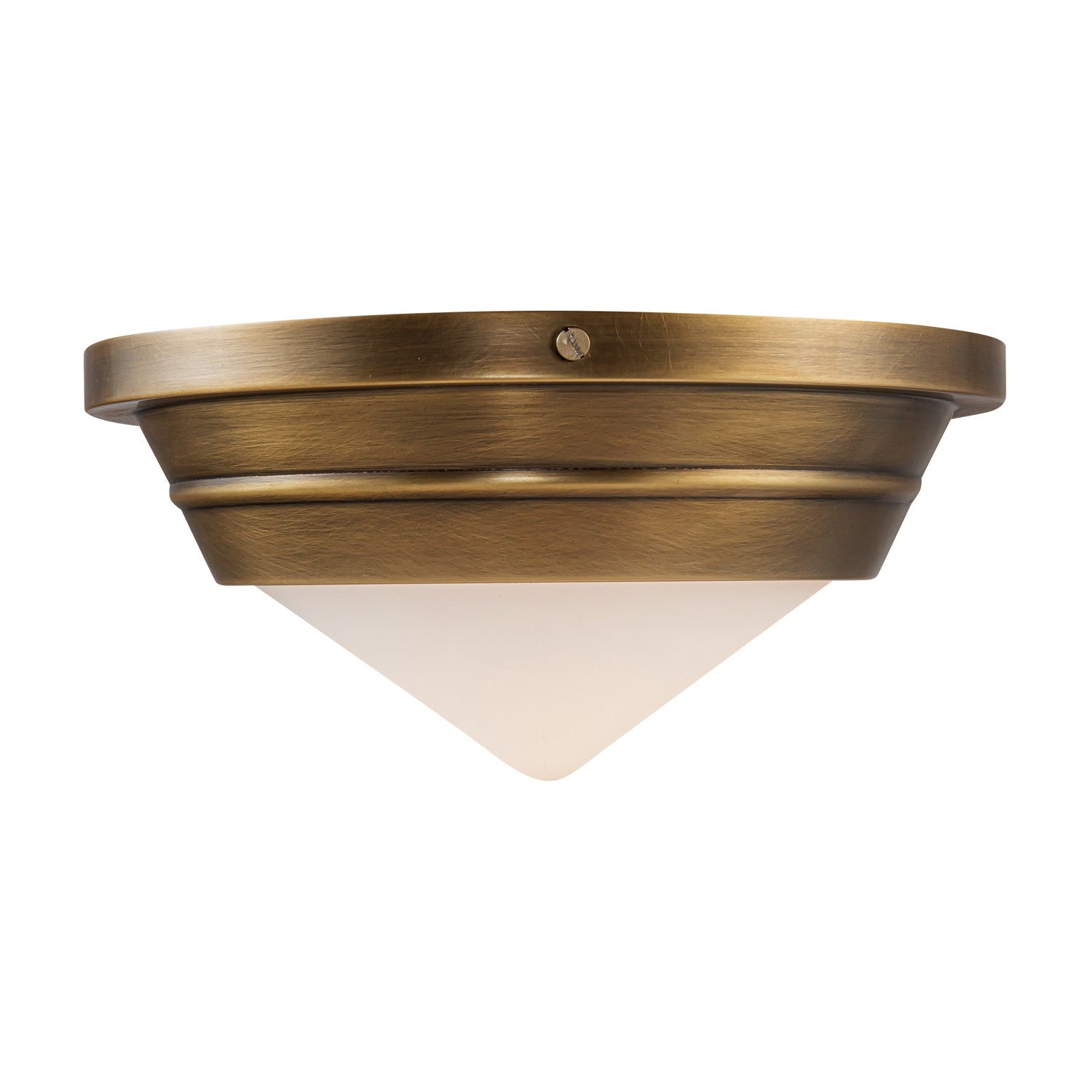 Alora - FM348010VBOP - One Light Flush Mount - Willard - Vintage Brass/Opal Matte Glass