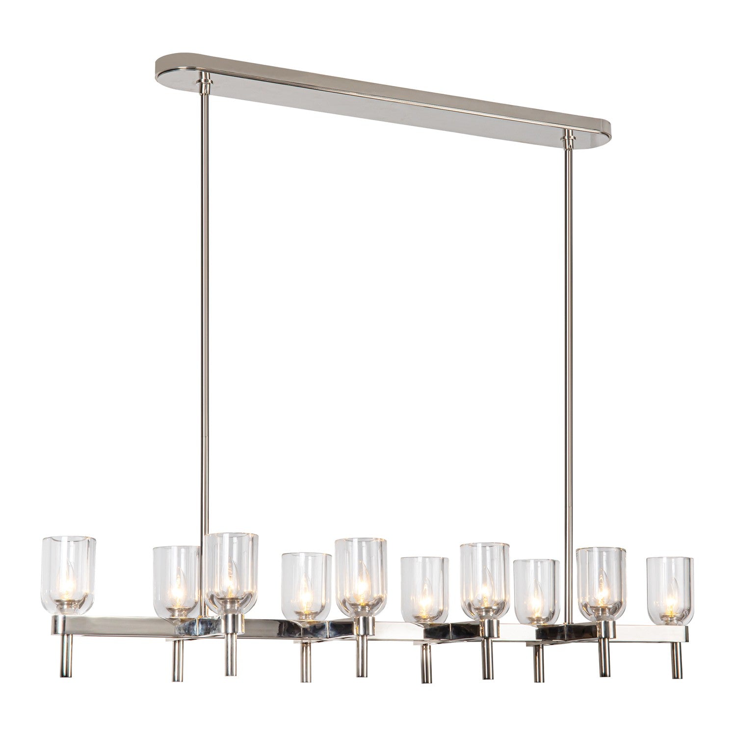 Alora - LP338052PNCC - Ten Light Linear Pendant - Lucian - Clear Crystal/Polished Nickel