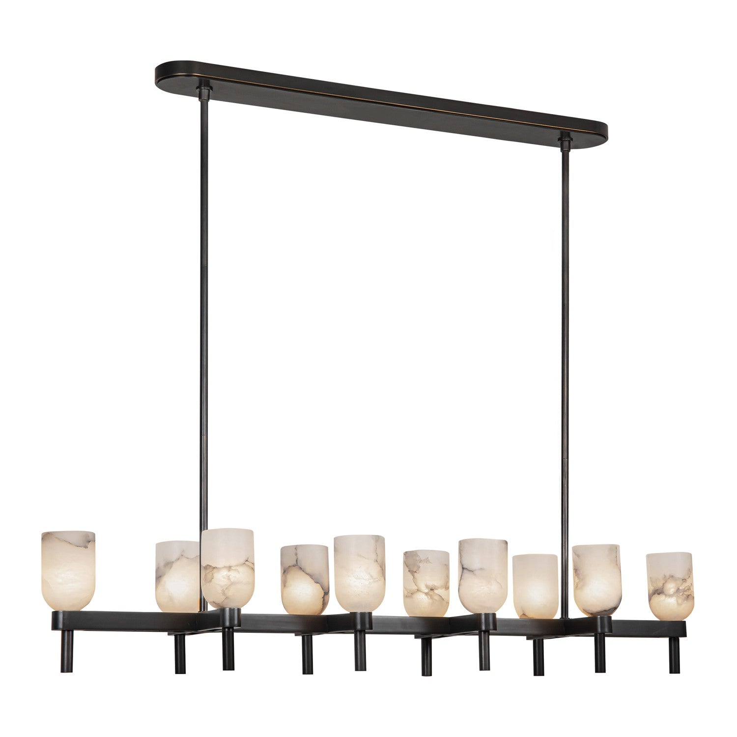 Alora - LP338052UBAR - Ten Light Linear Pendant - Lucian - Urban Bronze/Alabaster