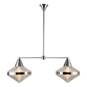 Alora - LP348241PNPG - Two Light Linear Pendant - Willard - Polished Nickel/Prismatic Glass