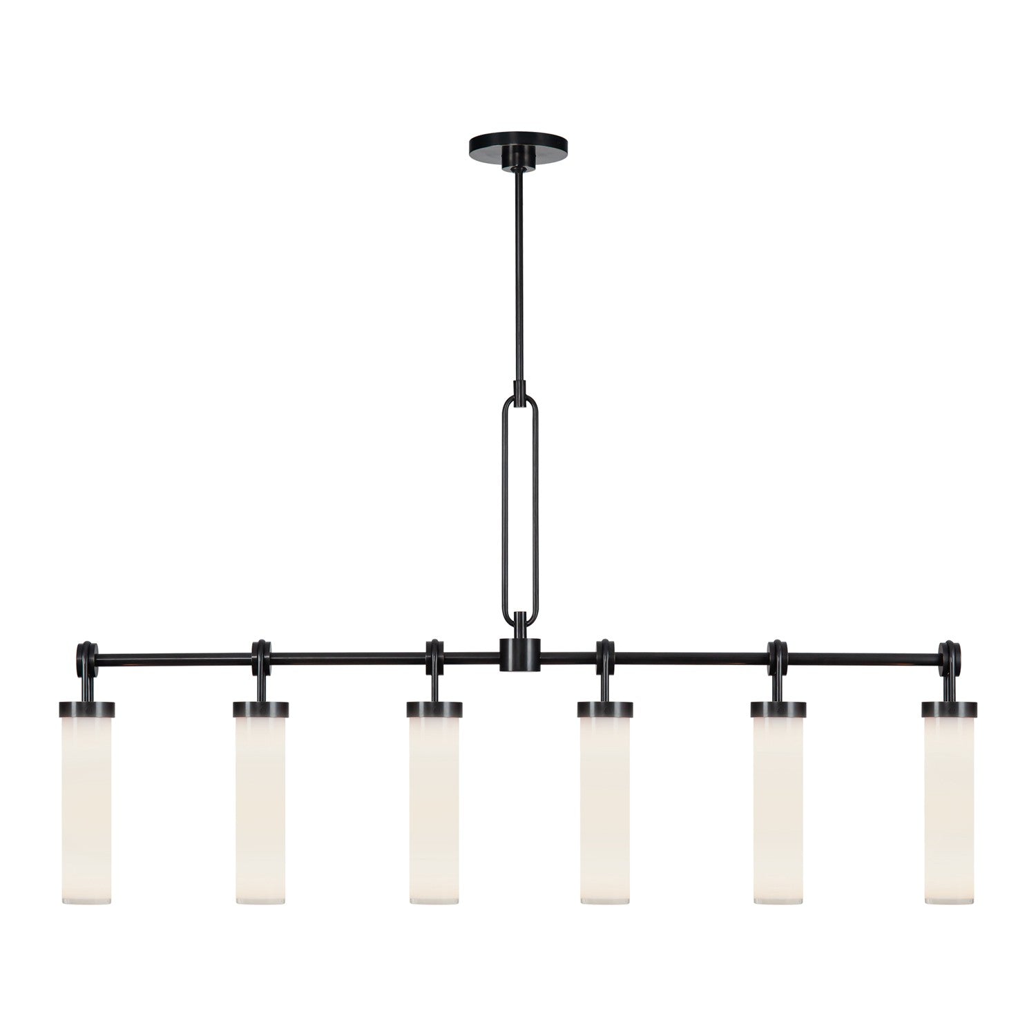 Alora - LP355652UBGO - Six Light Linear Pendant - Wynwood - Urban Bronze/Glossy Opal