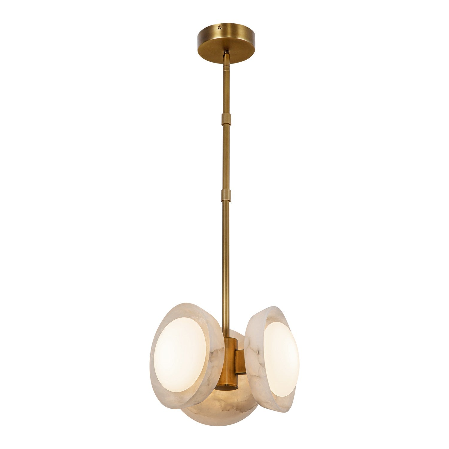 Alora - PD320313VBAR - LED Pendant - Alonso - Vintage Brass/Alabaster