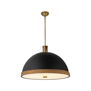 Alora - PD331024MBVB - Three Light Pendant - Doral - Matte Black/Vintage Brass