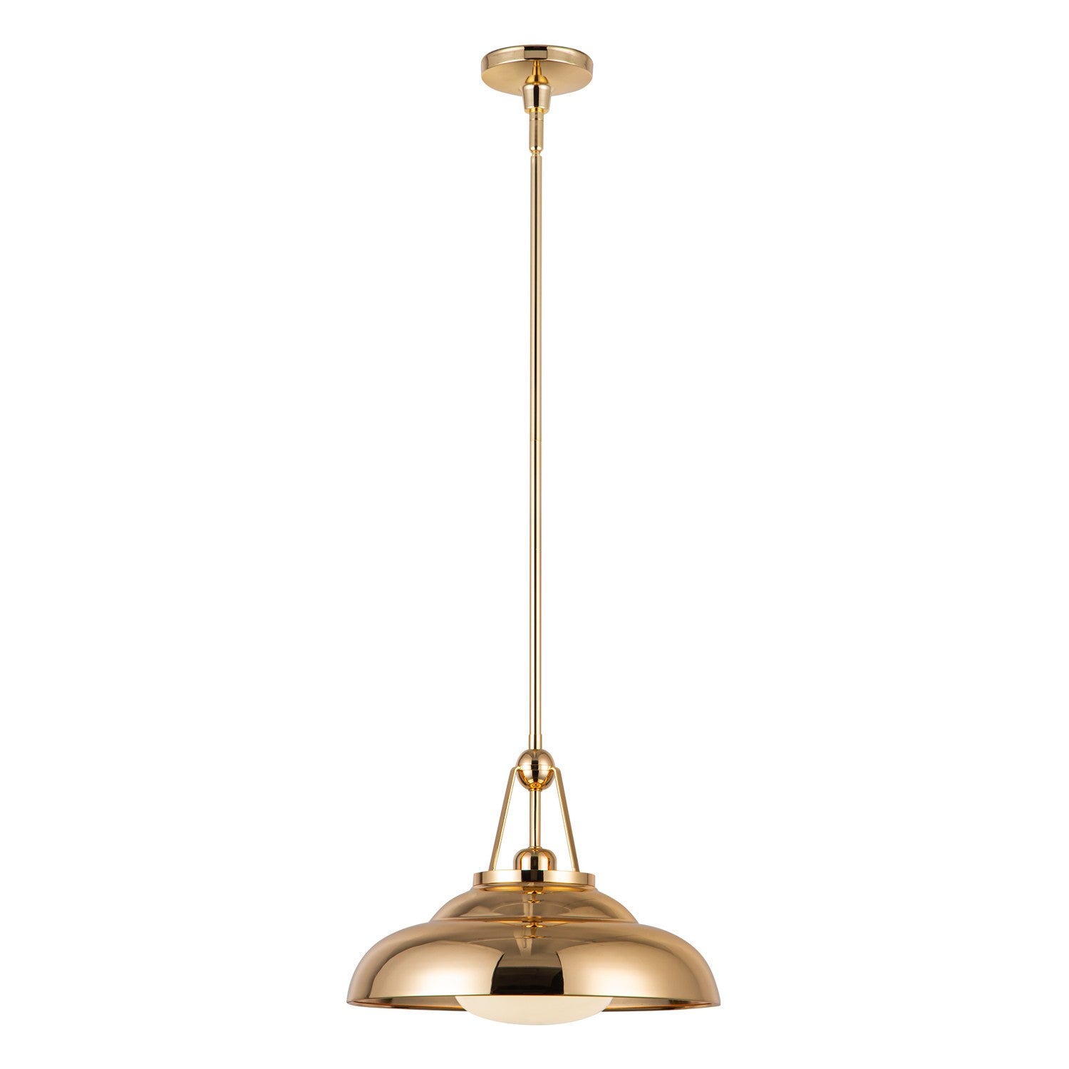 Alora - PD344014PBGO - One Light Pendant - Palmetto - Polished Brass/Glossy Opal