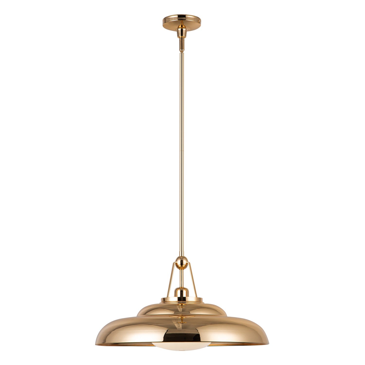 Alora - PD344020PBGO - One Light Pendant - Palmetto - Polished Brass/Glossy Opal