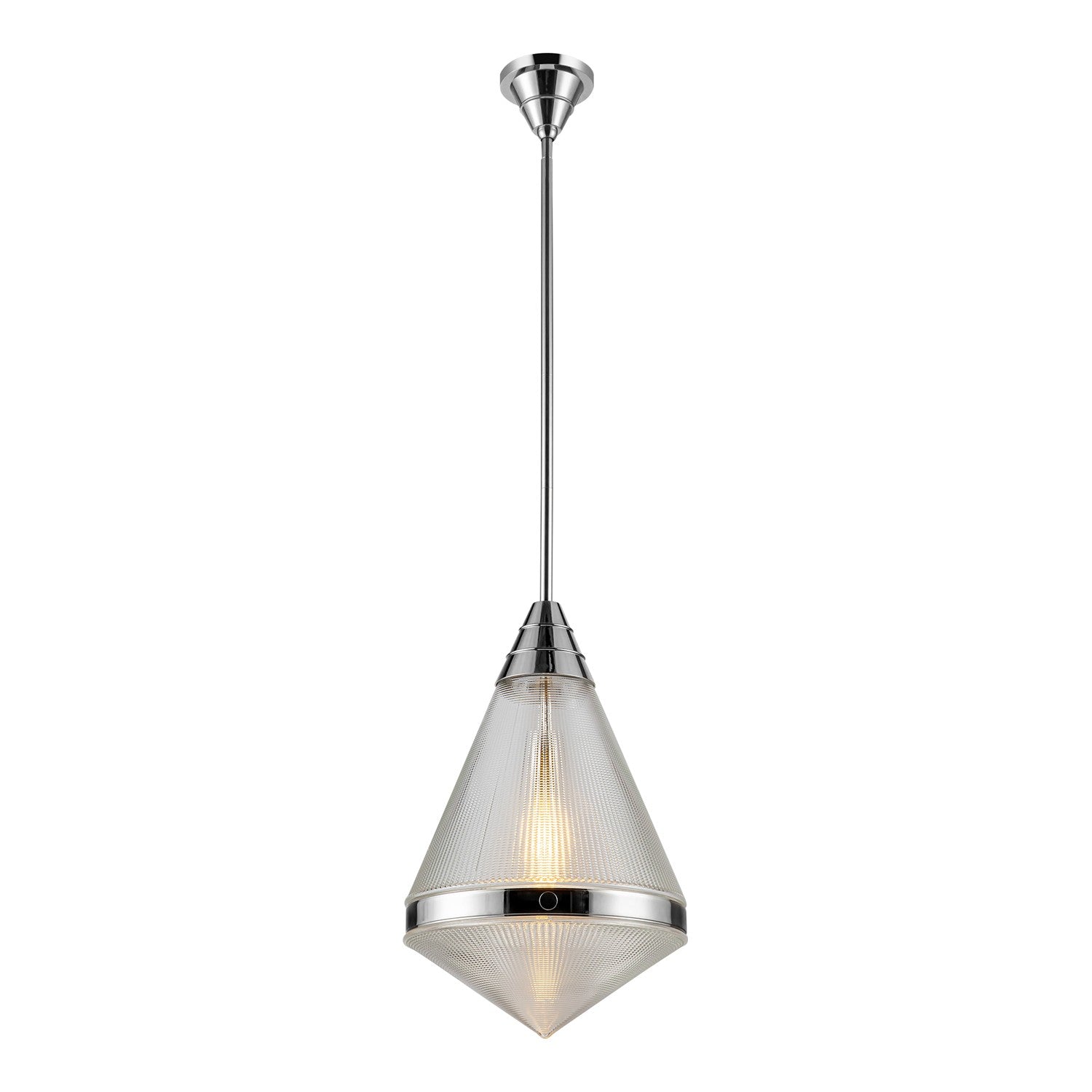 Alora - PD348022PNPG - One Light Pendant - Willard - Polished Nickel/Prismatic Glass