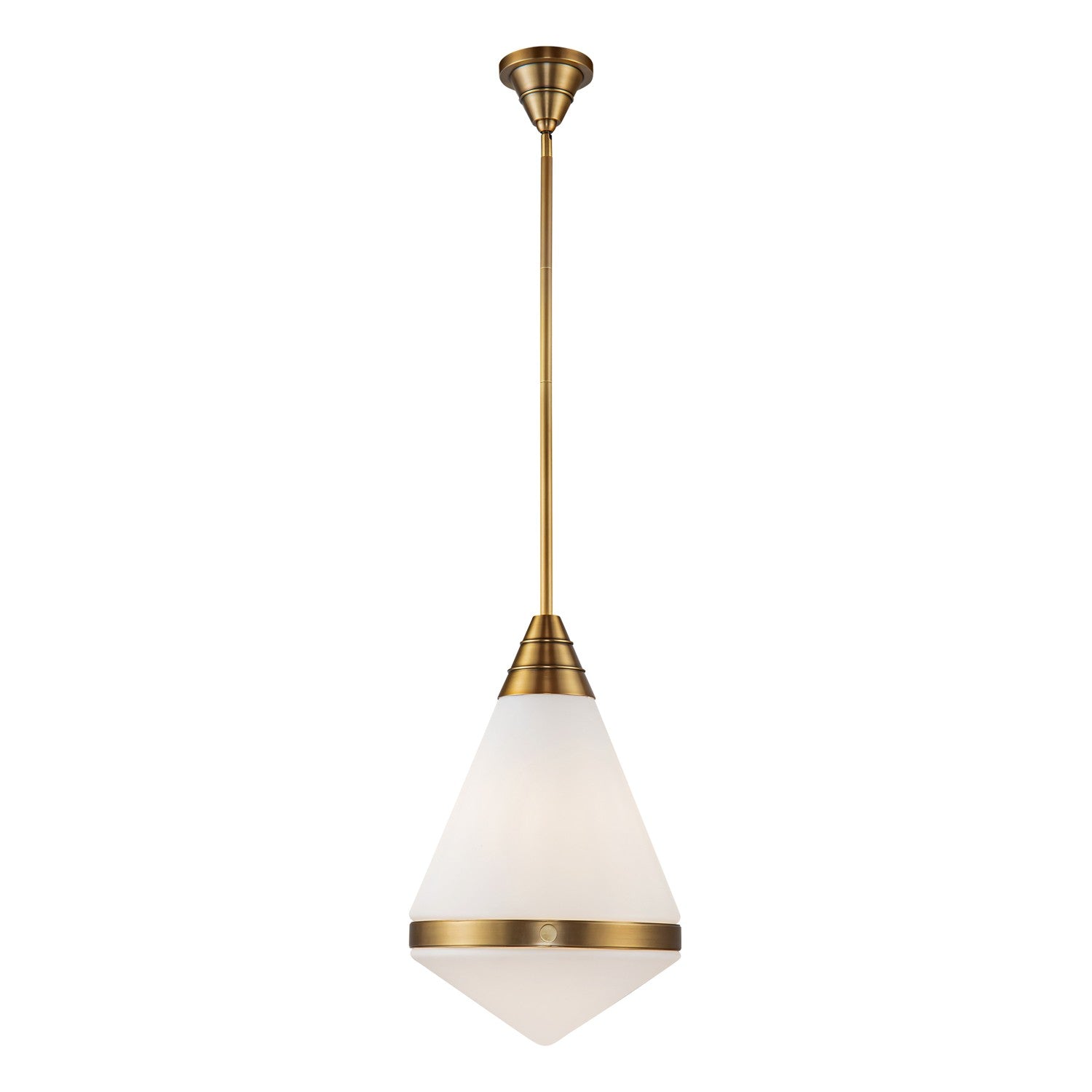 Alora - PD348022VBOP - One Light Pendant - Willard - Vintage Brass/Opal Matte Glass