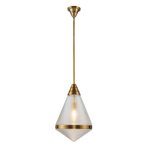 Alora - PD348022VBPG - One Light Pendant - Willard - Vintage Brass/Prismatic Glass