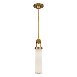 Alora - PD355015VBGO - One Light Pendant - Wynwood - Vintage Brass/Glossy Opal