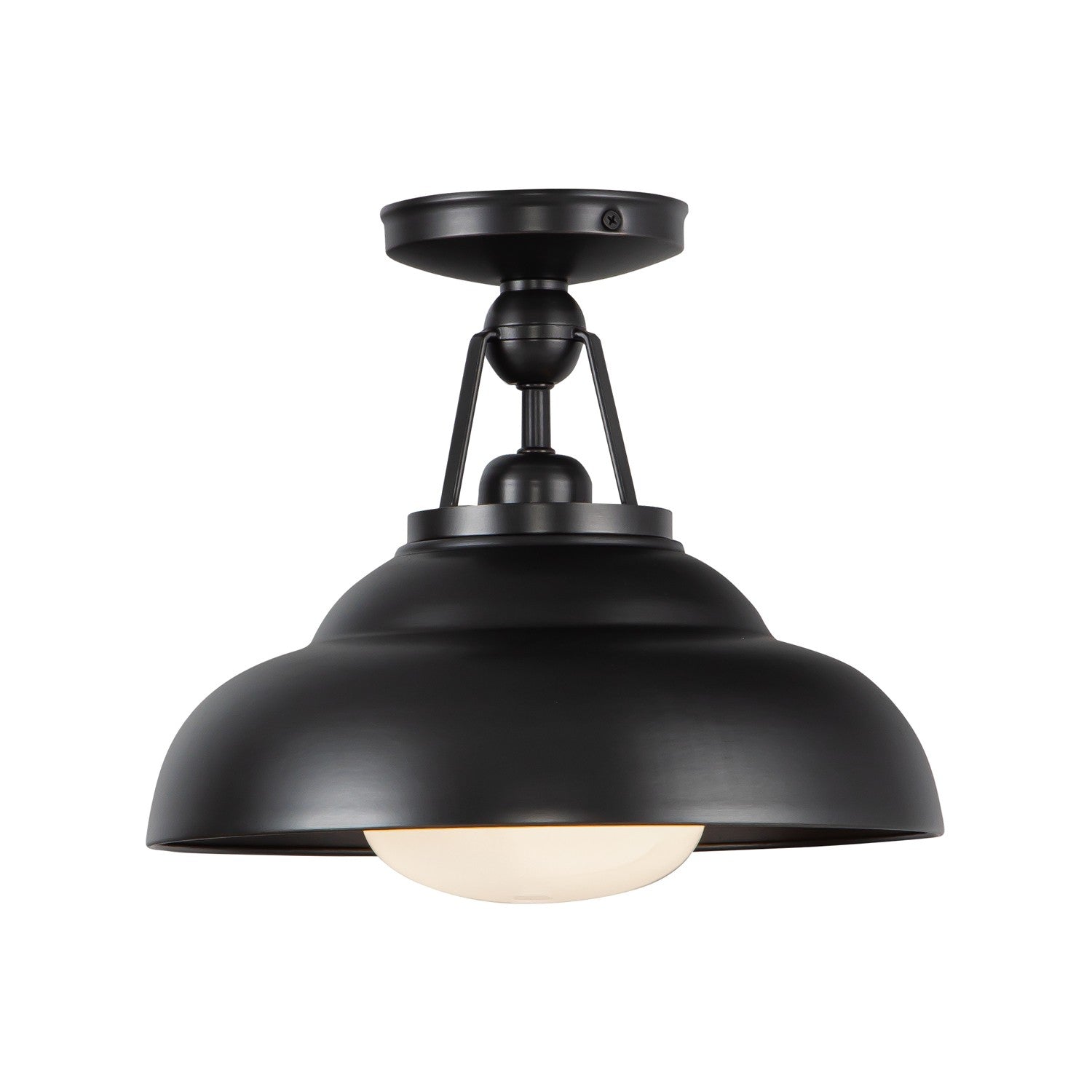 Alora - SF344012UBGO - One Light Semi-Flush Mount - Palmetto - Urban Bronze/Glossy Opal