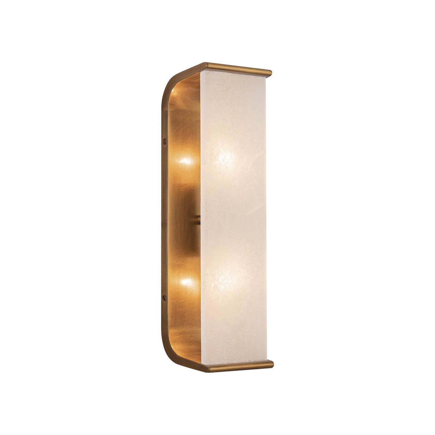 Alora - WV327015VBAR - Two Light Vanity - Abbott - Vintage Brass/Alabaster