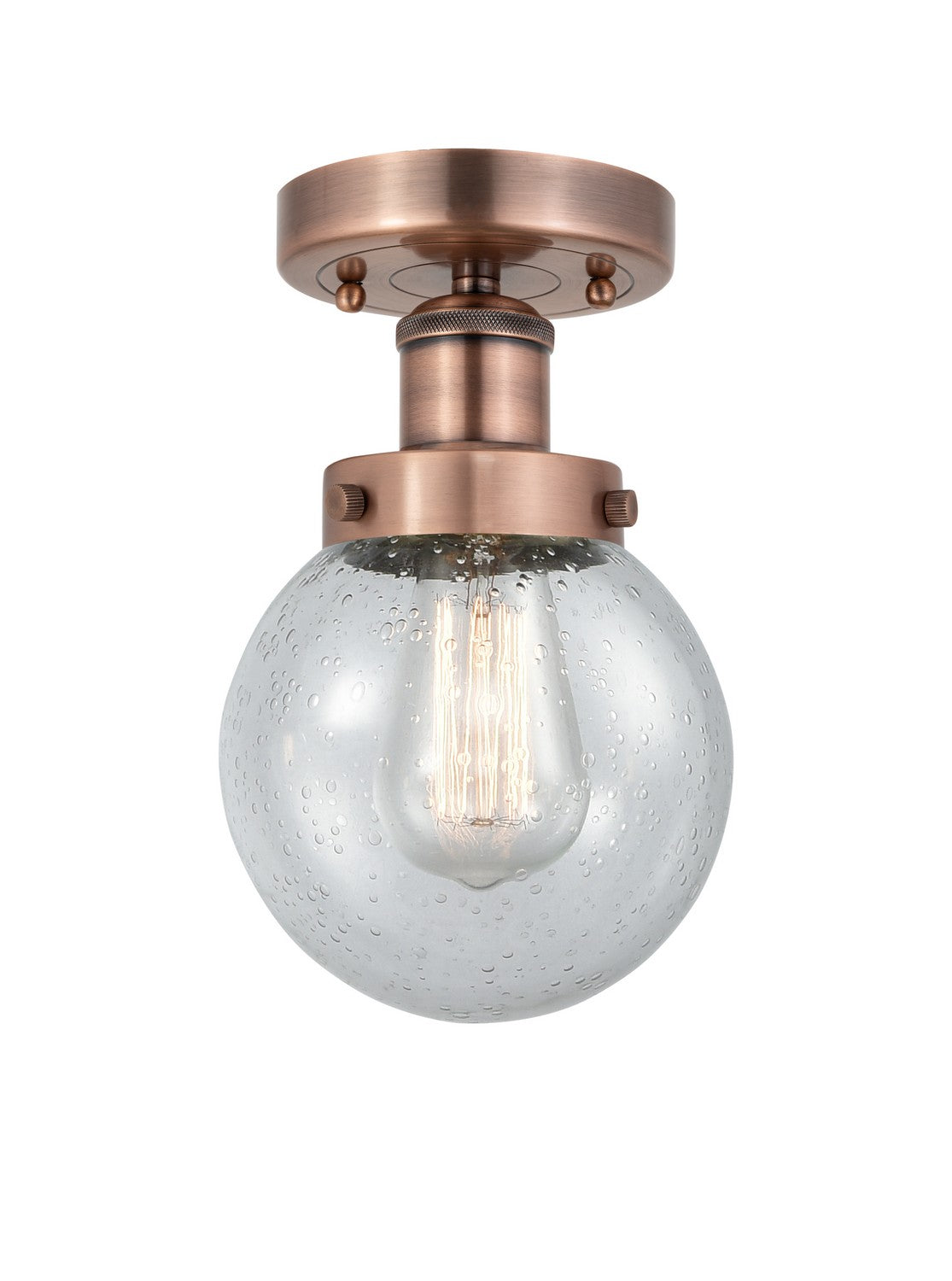 Innovations - 616-1F-AC-G204-6 - One Light Semi-Flush Mount - Edison - Antique Copper