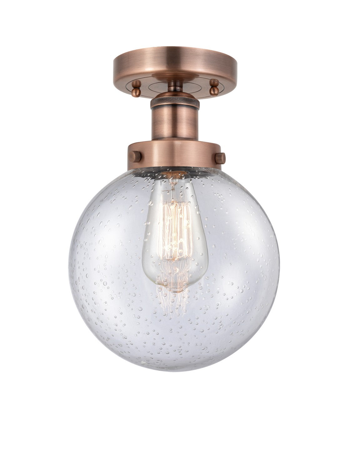 Innovations - 616-1F-AC-G204-8 - One Light Semi-Flush Mount - Edison - Antique Copper