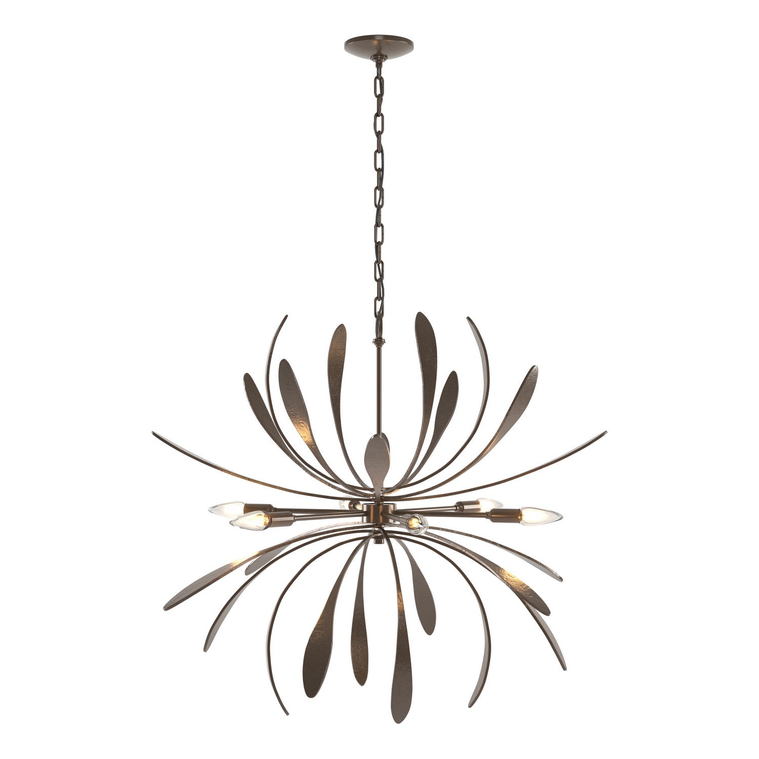 Hubbardton Forge - 104350-SKT-05 - Six Light Chandelier - Dahlia - Bronze