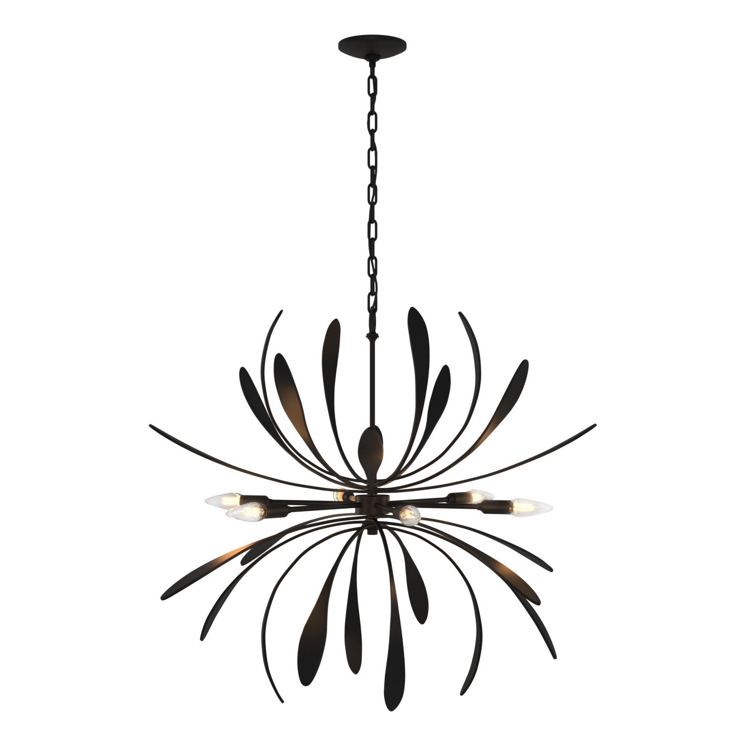 Hubbardton Forge - 104350-SKT-10 - Six Light Chandelier - Dahlia - Black