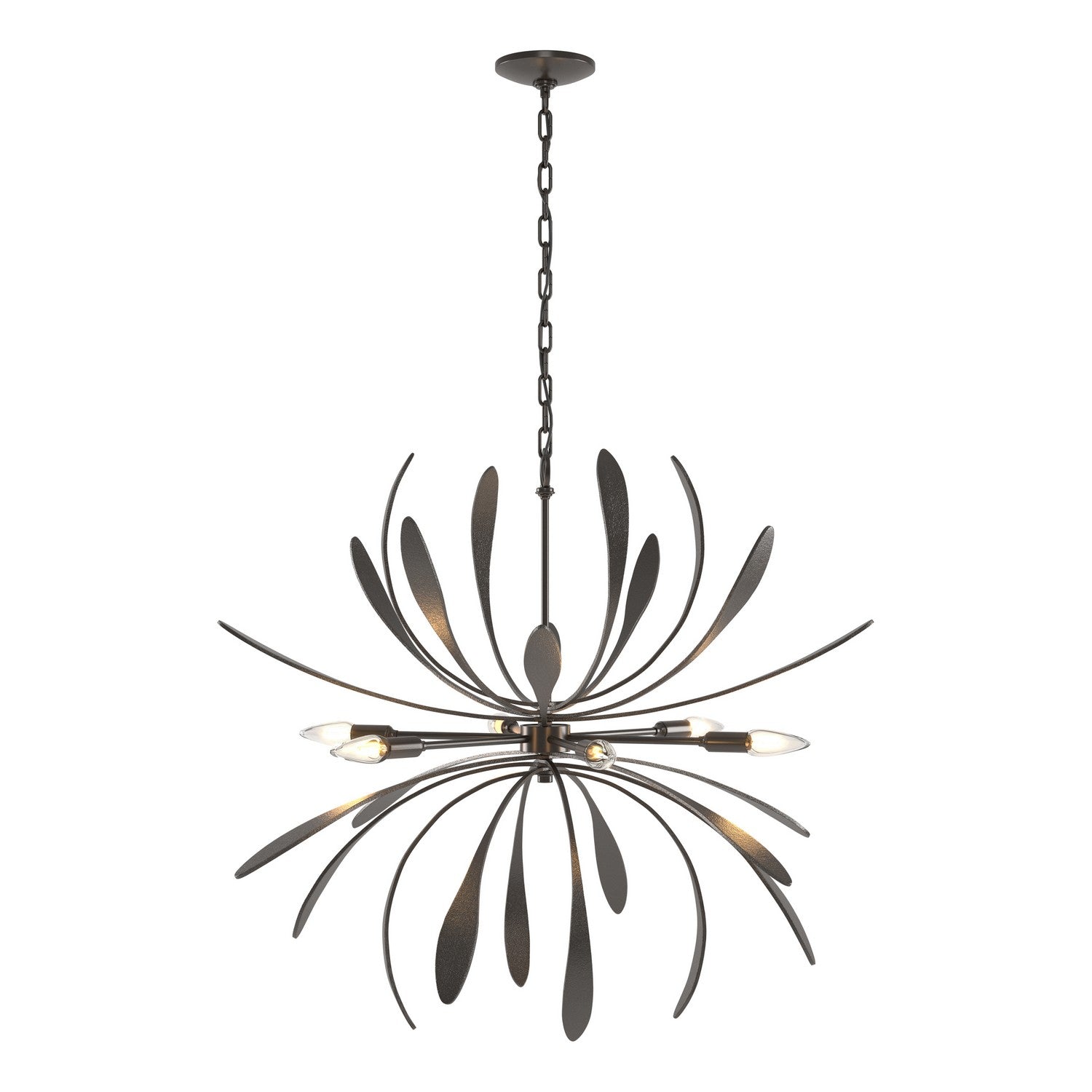 Hubbardton Forge - 104350-SKT-14 - Six Light Chandelier - Dahlia - Oil Rubbed Bronze