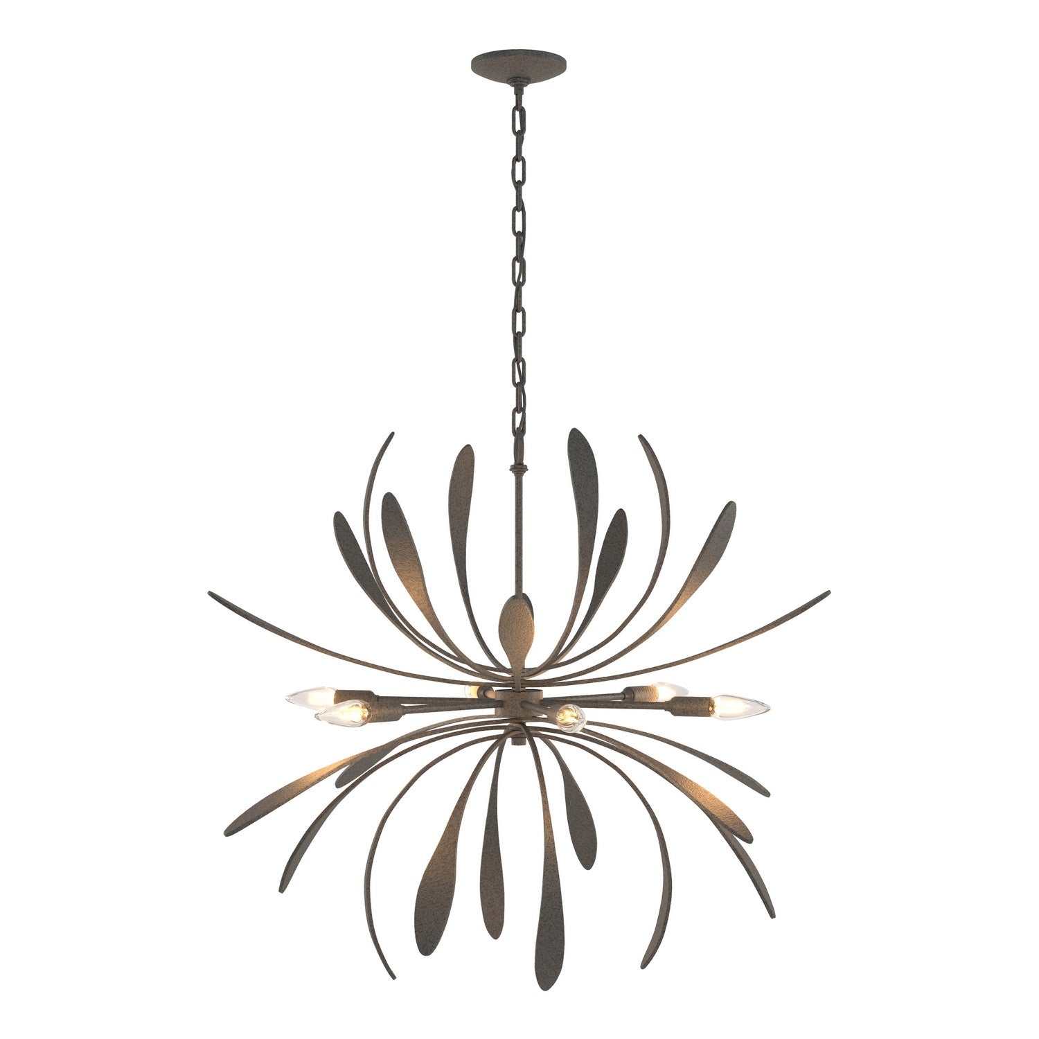 Hubbardton Forge - 104350-SKT-20 - Dahlia Chandelier - Dahlia - Natural Iron