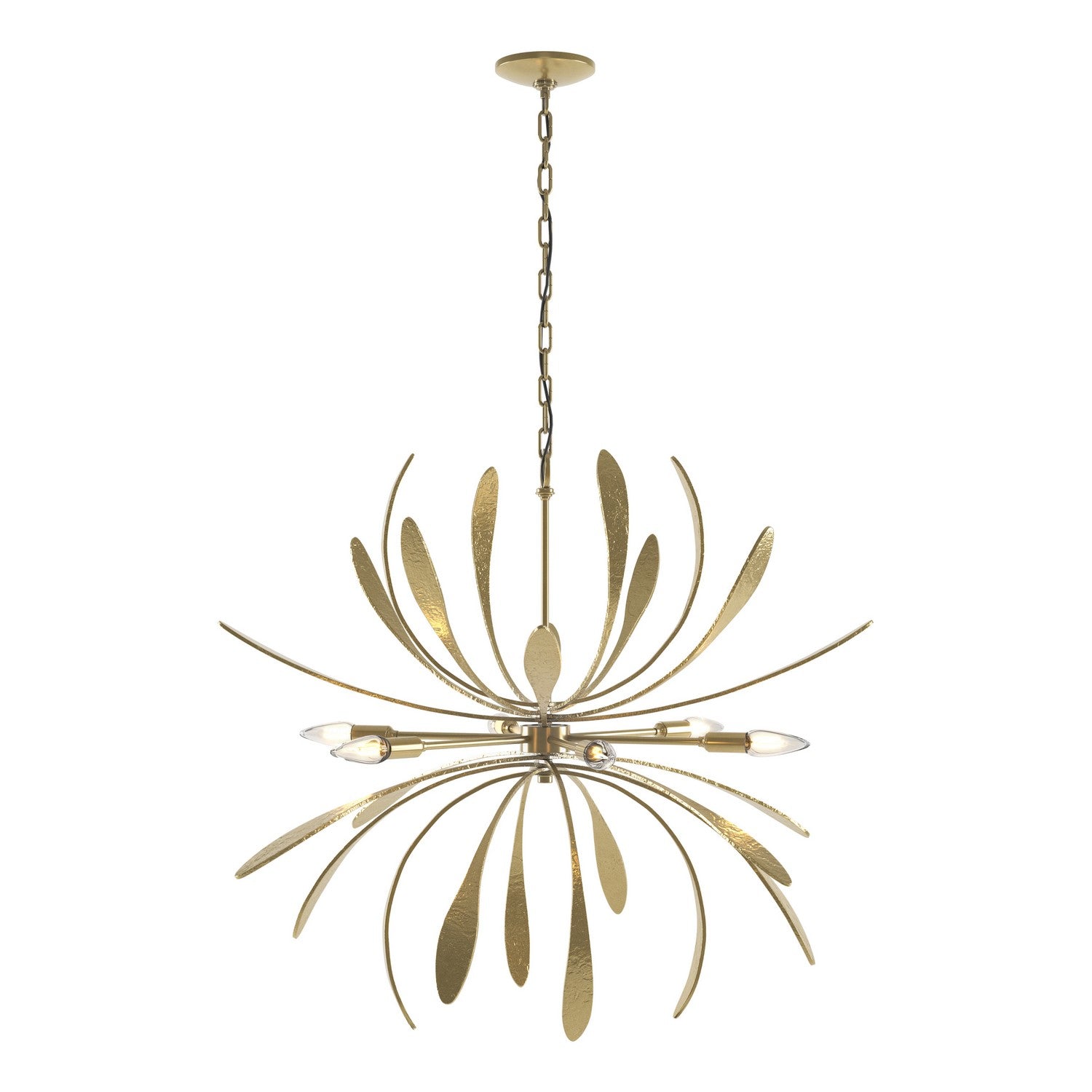 Hubbardton Forge - 104350-SKT-86 - Six Light Chandelier - Dahlia - Modern Brass