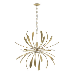 Hubbardton Forge - 104350-SKT-86 - Six Light Chandelier - Dahlia - Modern Brass