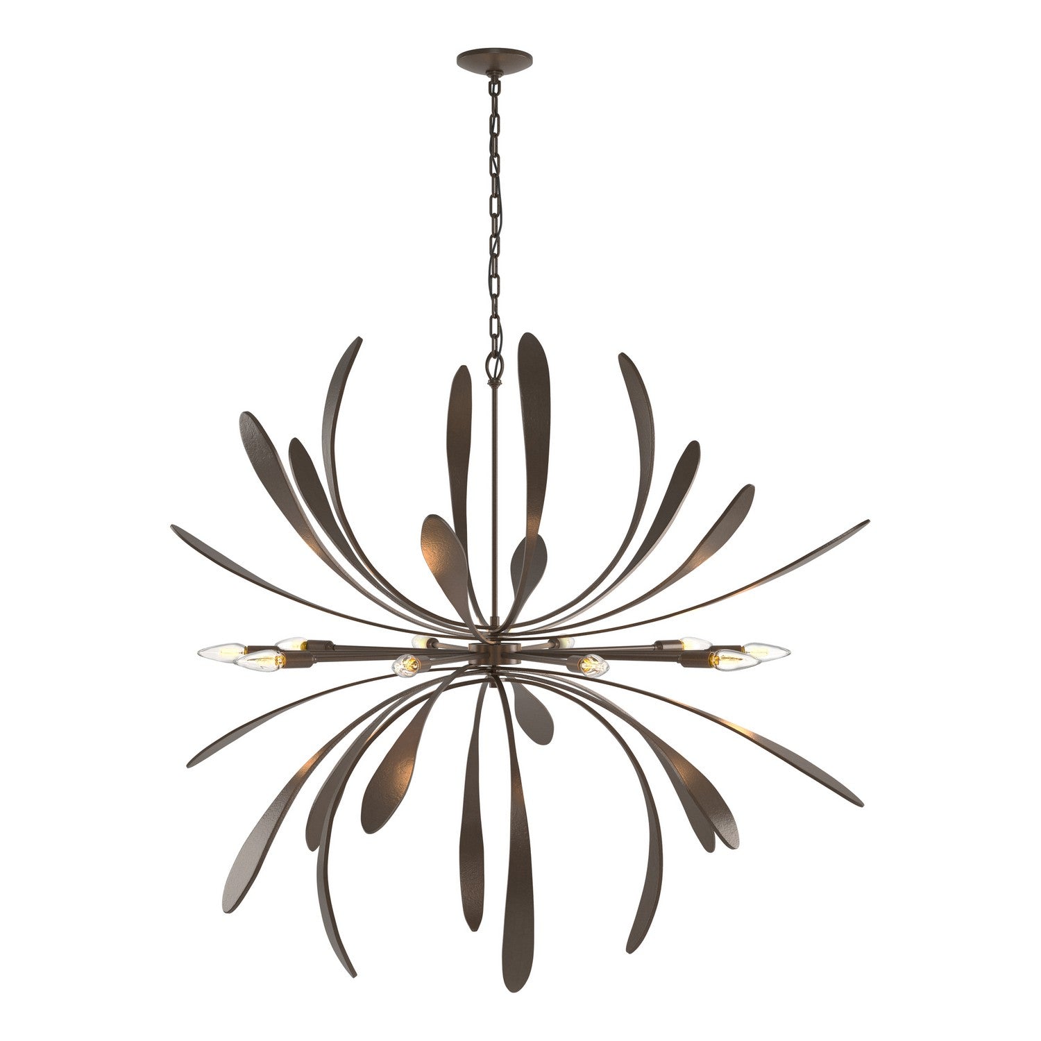 Hubbardton Forge - 104355-SKT-05 - Ten Light Chandelier - Dahlia - Bronze