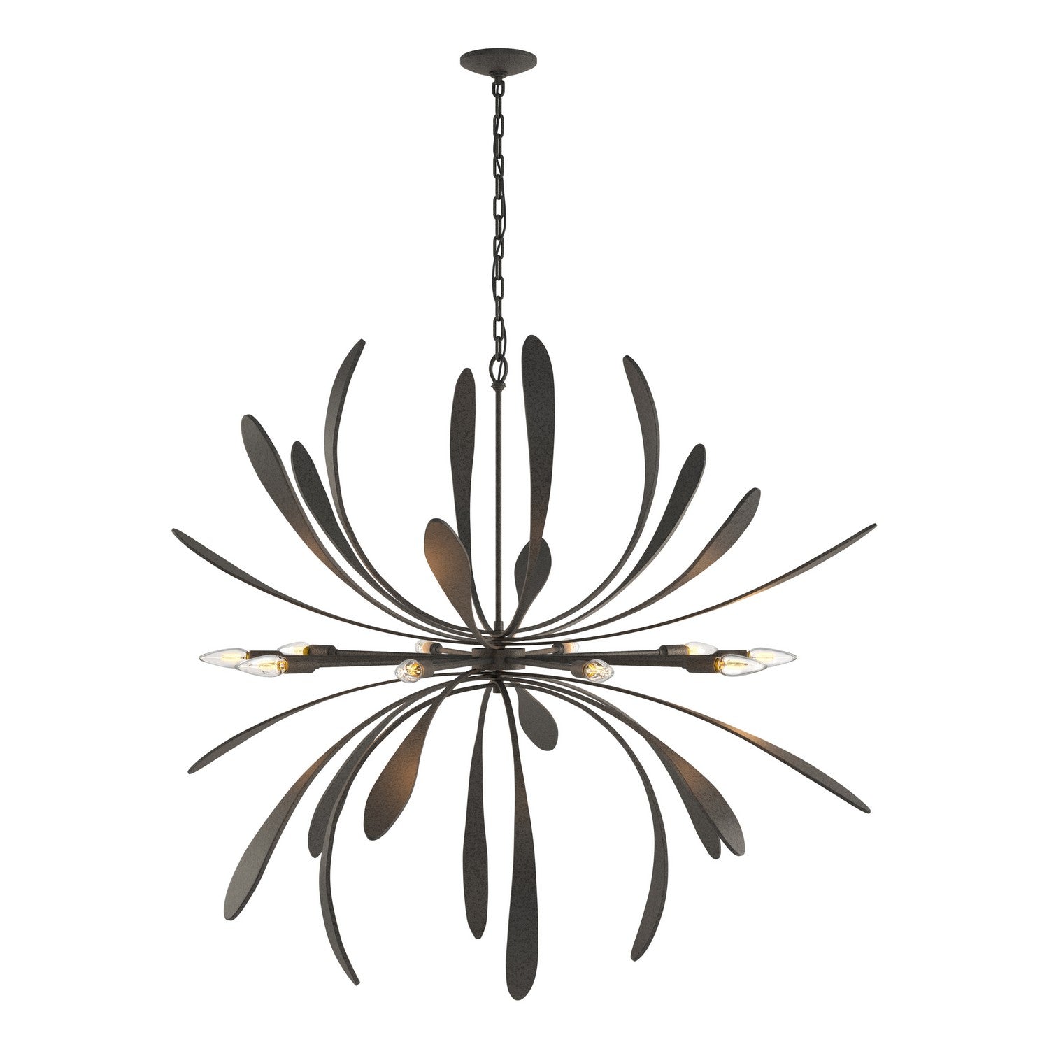 Hubbardton Forge - 104355-SKT-20 - Ten Light Chandelier - Dahlia - Natural Iron