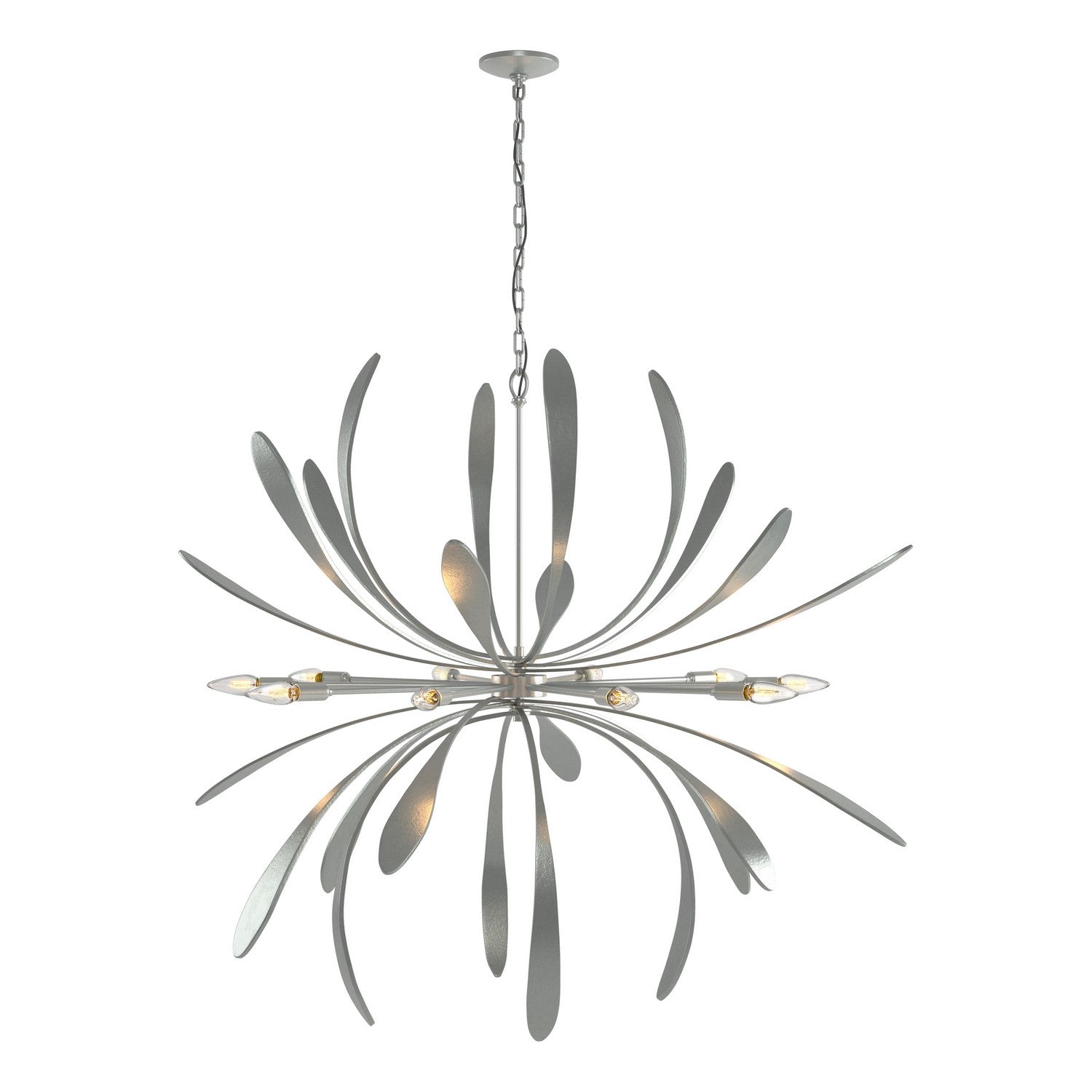 Hubbardton Forge - 104355-SKT-82 - Ten Light Chandelier - Dahlia - Vintage Platinum