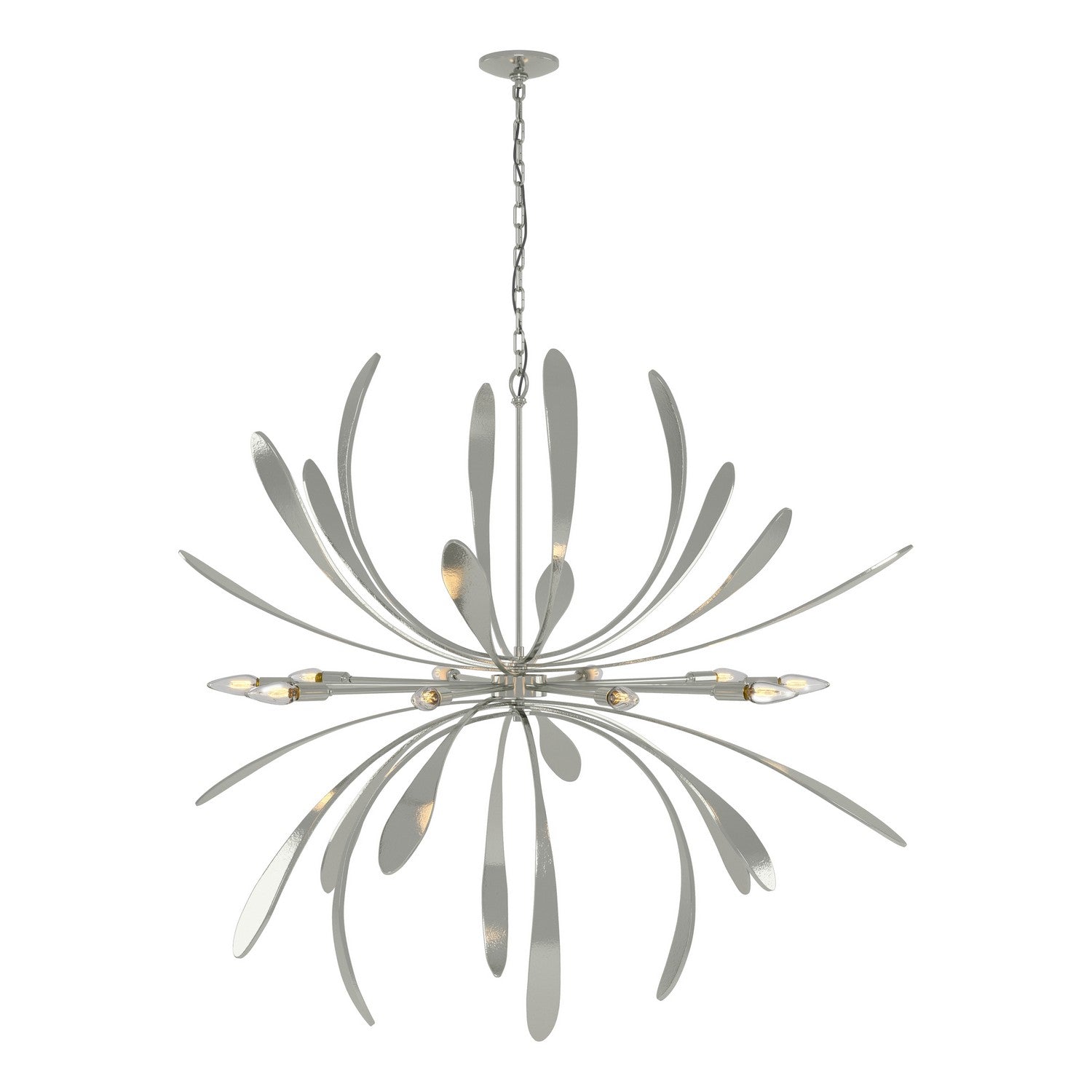 Hubbardton Forge - 104355-SKT-85 - Ten Light Chandelier - Dahlia - Sterling